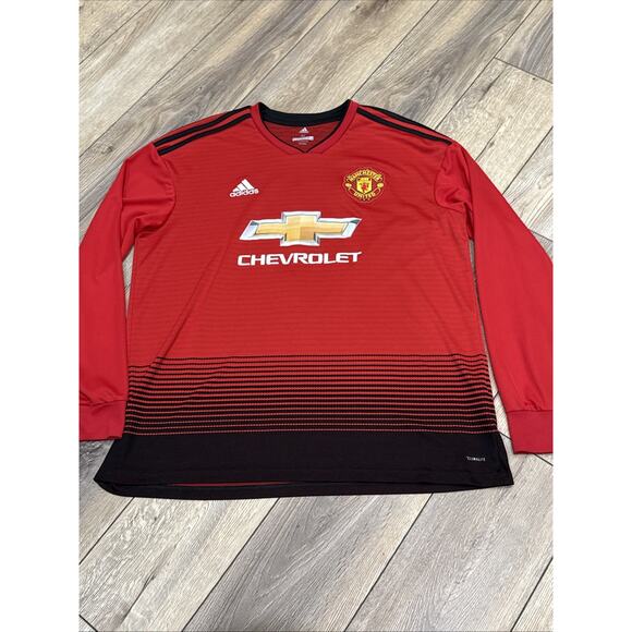 MANCHESTER UNITED 2018/2019 HOME FOOTBALL SHIRT JERSEY ADIDAS #8 MATA XL - Picture 2 of 9